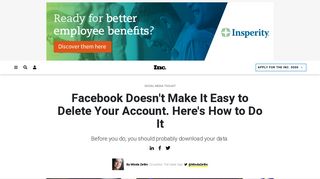 
                            3. Facebook Doesn't Make It Easy to Delete Your Account. ...