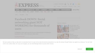 
                            6. Facebook DOWN: Social networking giant NOT WORKING for ...