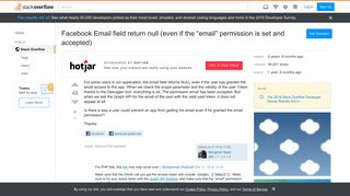 
                            1. Facebook Email field return null (even if the “email” permission ...