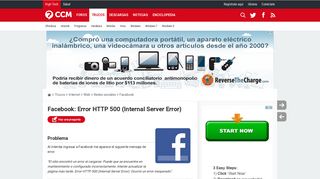 
                            4. Facebook: Error HTTP 500 (Internal Server Error) - CCM