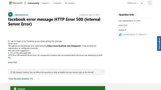 
                            6. facebook error message HTTP Error 500 (Internal Server Error ...