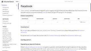 
                            12. Facebook - Expo Documentation