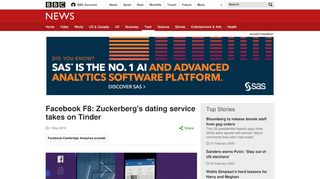 
                            8. Facebook F8: Zuckerberg's dating service takes on Tinder - BBC News