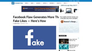 
                            13. Facebook Flaw Generates More Than 100 Million Fake Likes ...