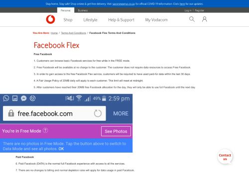 
                            2. Facebook Flex Terms | Vodacom