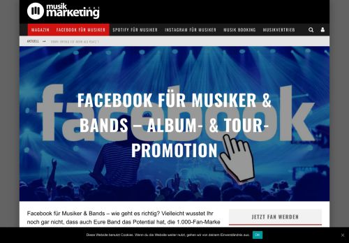 
                            8. Facebook für Musiker & Bands - Tipps zur Album- & Tour-Promotion