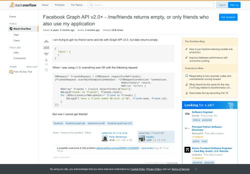 
                            3. Facebook Graph API v2.0+ - /me/friends returns empty, or only ...