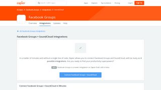 
                            8. Facebook Groups + SoundCloud Integrations | Zapier