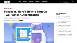 
                            5. Facebook: Here's How to Turn On Two-Factor Authentication – Adweek