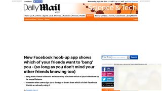 
                            7. Facebook hook-up app shows which of your friends want to 'bang ...
