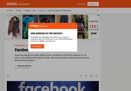 
                            1. Facebook: Identifikation künftig per Selfie - SPIEGEL ONLINE