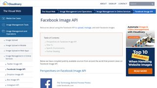 
                            9. Facebook Image API - Cloudinary