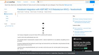 
                            8. Facebook integration with ASP.NET 4.0 Website(non MVC ...