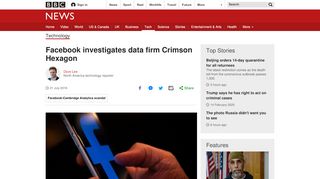 
                            7. Facebook investigates data firm Crimson Hexagon - BBC News