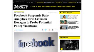 
                            7. Facebook Investigating Crimson Hexagon Over Analytics Firm's ...