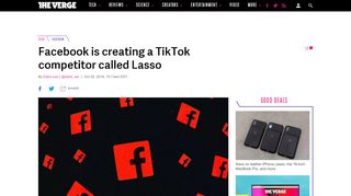 
                            12. Facebook is building a TikTok competitor called Lasso - The Verge