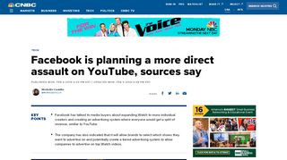 
                            5. Facebook is planning a more direct assault on YouTube ... - CNBC.com
