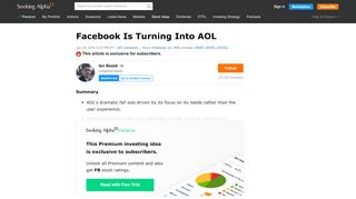
                            13. Facebook Is Turning Into AOL - Facebook (NASDAQ:FB) | Seeking Alpha