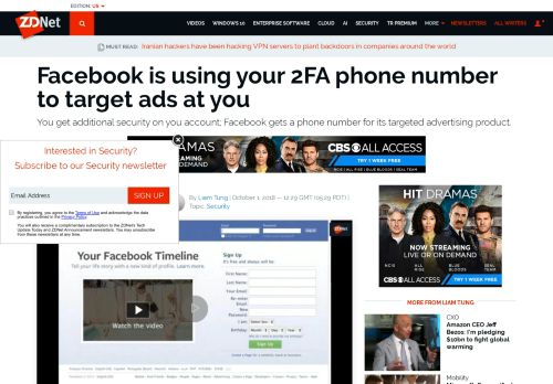 
                            8. Facebook is using your 2FA phone number to target ads at you | ZDNet