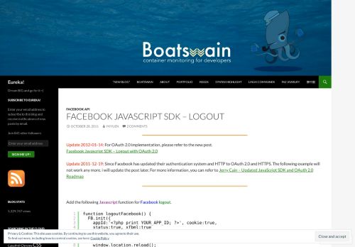 
                            11. Facebook Javascript SDK – Logout | Eureka!