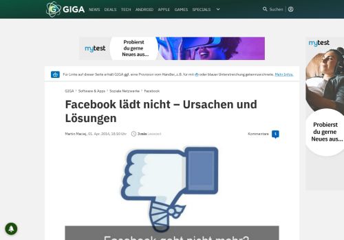 
                            9. Facebook lädt nicht – Ursachen und Lösungen – GIGA