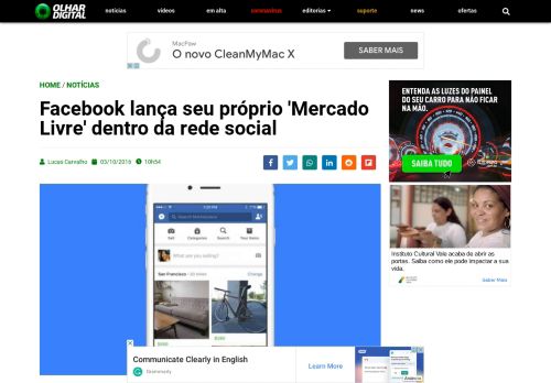
                            6. Facebook lança seu próprio 'Mercado Livre' dentro da rede social