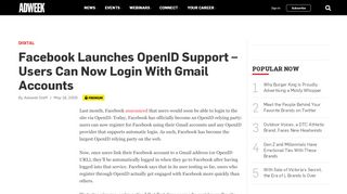 
                            9. Facebook Launches OpenID Support – Users Can Now Login With ...