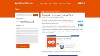 
                            7. Facebook Lets Users 'Login as Page' | Promediacorp » Blog Archive