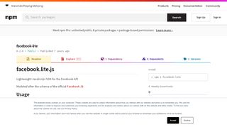
                            10. facebook-lite - npm