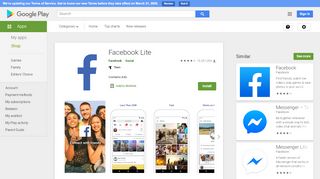 
                            8. Facebook Lite - Ứng dụng trên Google Play