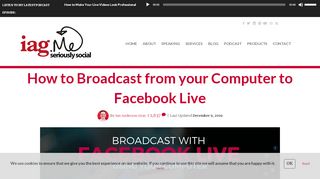 
                            4. Facebook Live: How to Broadcast from your Computer