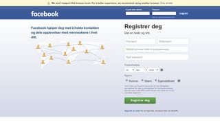 
                            4. Facebook – logg deg inn eller registrer deg