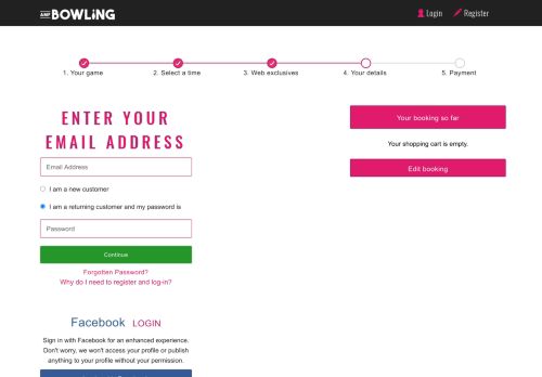 
                            1. Facebook login - AMF Bowling