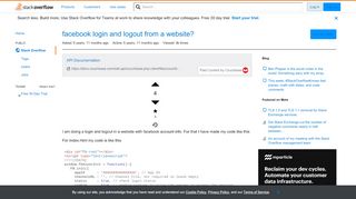 
                            7. facebook login and logout from a website? - Stack Overflow