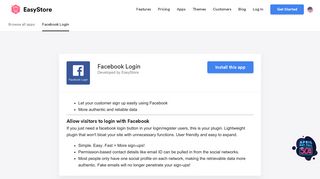 
                            3. Facebook Login | Apps | EasyStore
