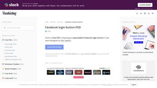 
                            10. Facebook login button PSD - Freebiesbug