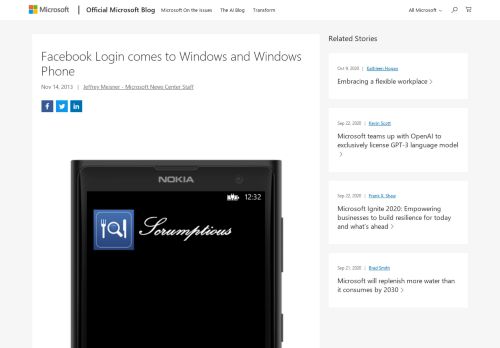 
                            9. Facebook Login comes to Windows and Windows Phone - The Official ...