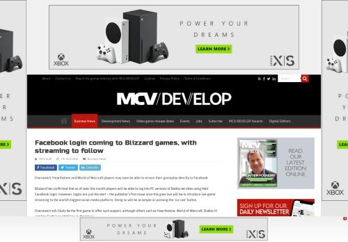 
                            11. Facebook login coming to Blizzard games, with streaming to follow ...
