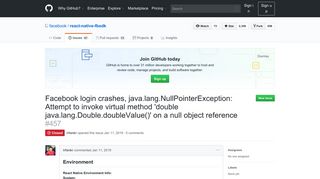 
                            3. Facebook login crashes, java.lang.NullPointerException: Attempt to ...