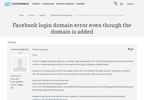 
                            8. Facebook login domain error even though the domain is ...
