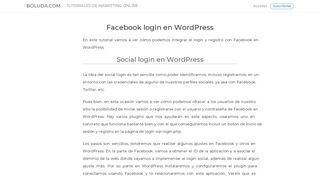 
                            13. Facebook login en WordPress - Boluda.com