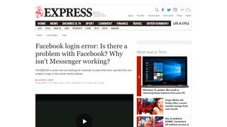 
                            10. Facebook login error: Is there a problem with Facebook? ...