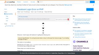 
                            2. Facebook Login Error on PHP - Stack Overflow