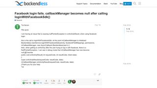 
                            13. Facebook login fails. callbackManager becomes null after calling ...