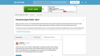
                            5. Facebook login Fehler. Idee? - Gutefrage