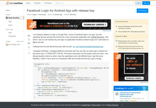 
                            13. Facebook Login for Android App with release key - Stack ...