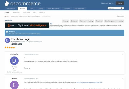 
                            2. Facebook Login - General Support - osCommerce Support Forum