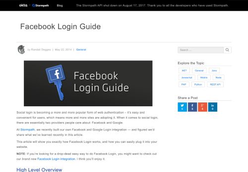 
                            9. Facebook Login Guide - Stormpath
