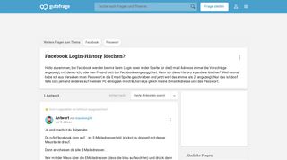 
                            3. Facebook Login-History löschen? (Passwort) - Gutefrage