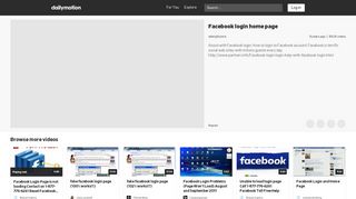 
                            7. Facebook login home page - video dailymotion